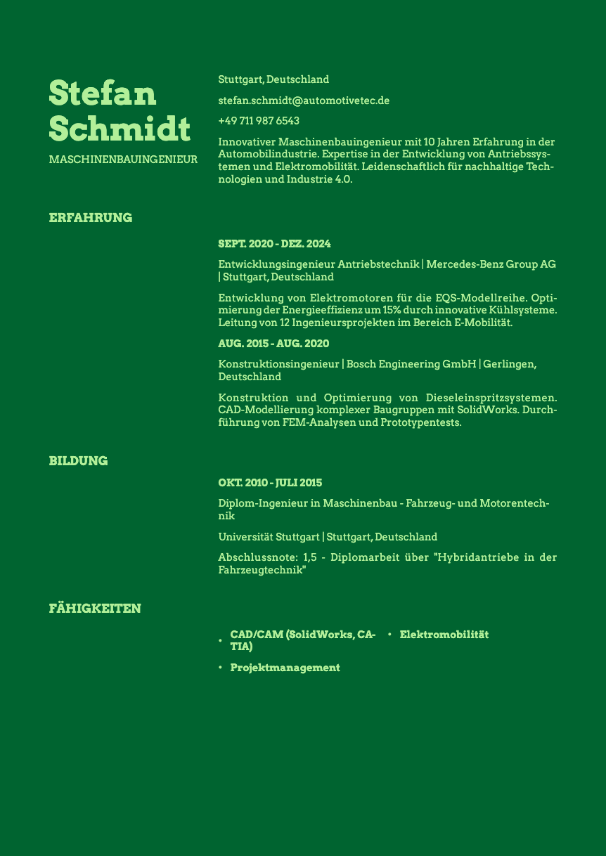 Emerald Resume Template