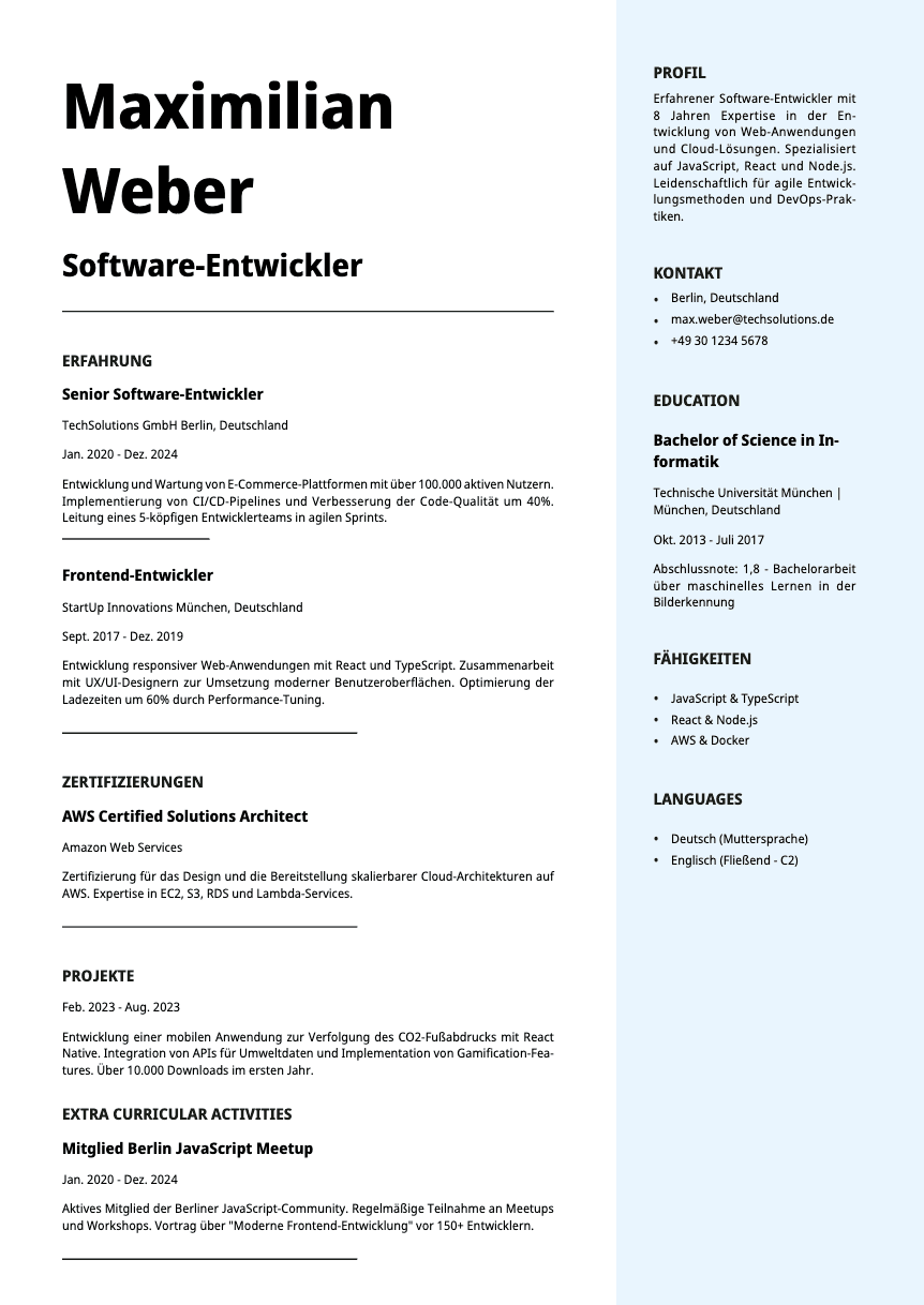 Vanta Resume Template