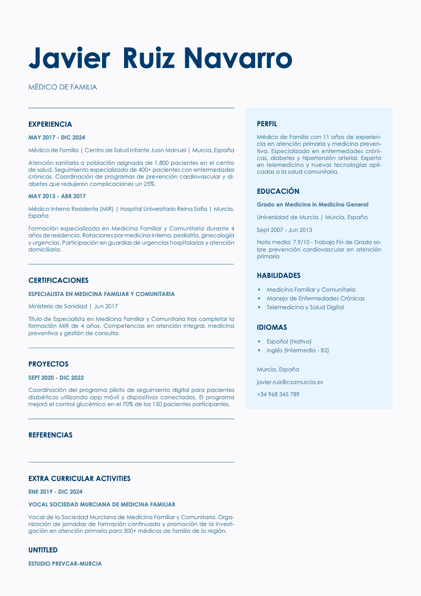 Bronze - Resume and CV template preview, professional ATS-friendly design