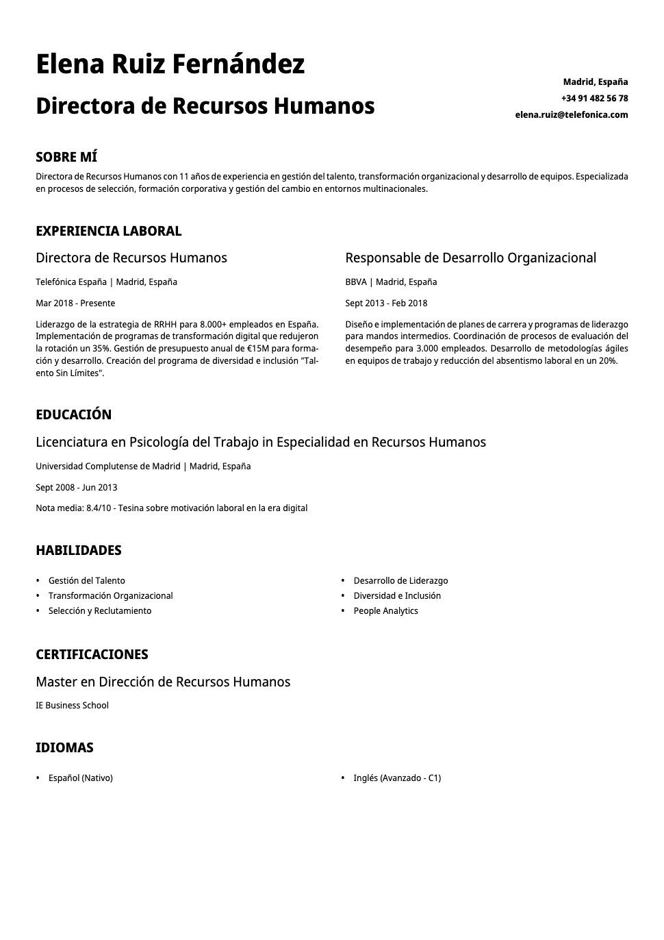 Graphite - Resume and CV template preview, professional ATS-friendly design
