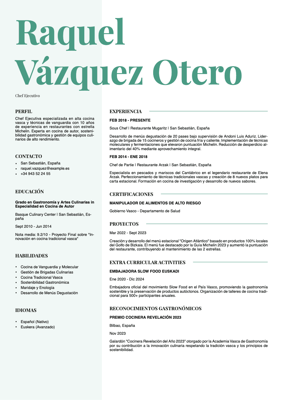 Sage - Resume and CV template preview, professional ATS-friendly design