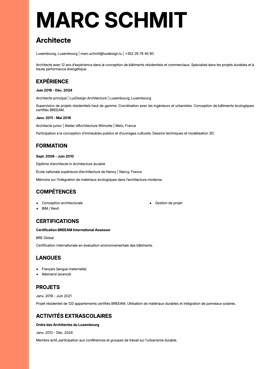 Bold Edge Resume Template