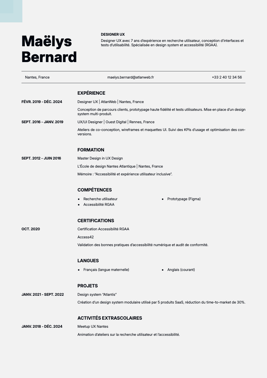 Marble Resume Template