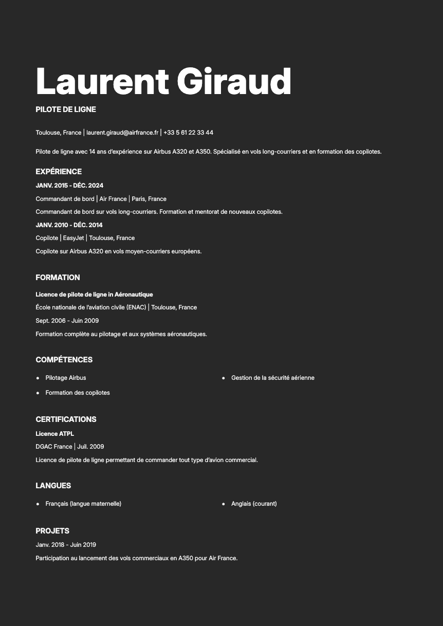 Platinum Resume Template