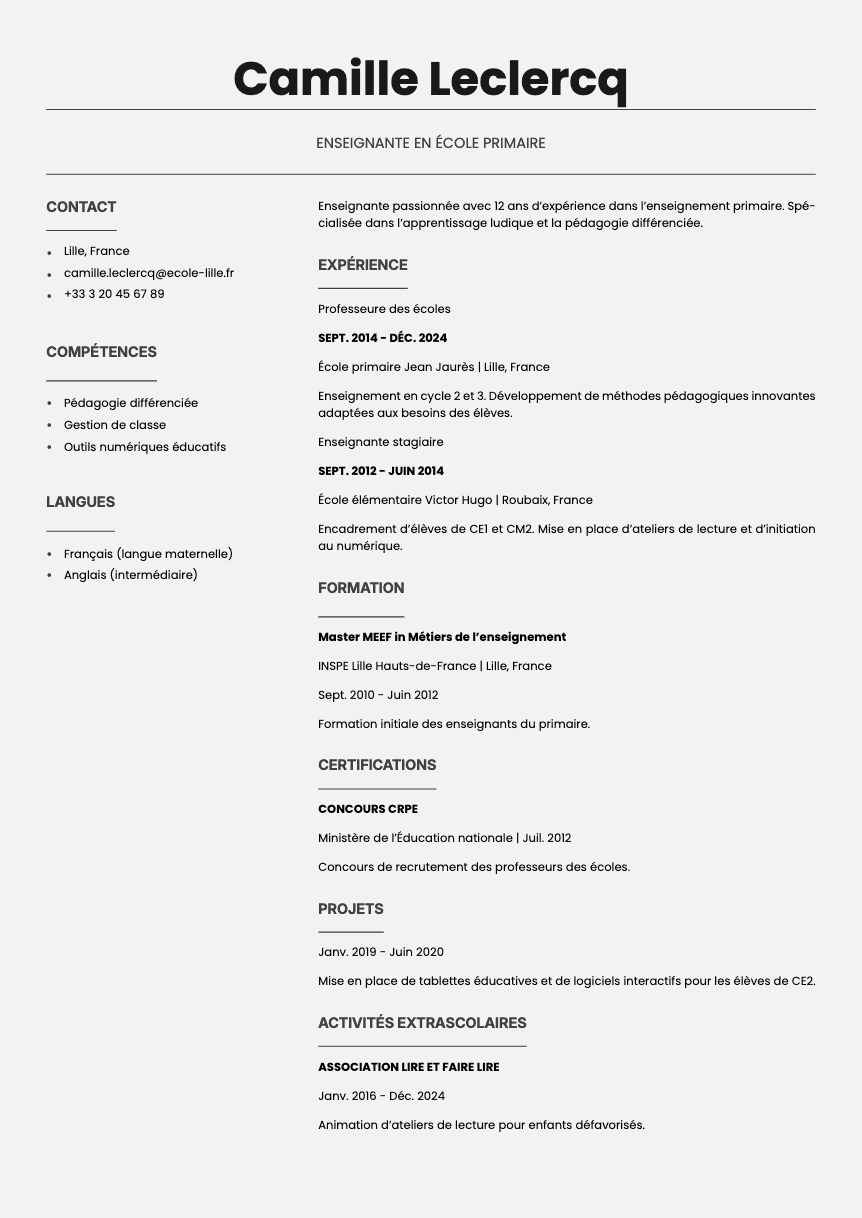Quartz Resume Template