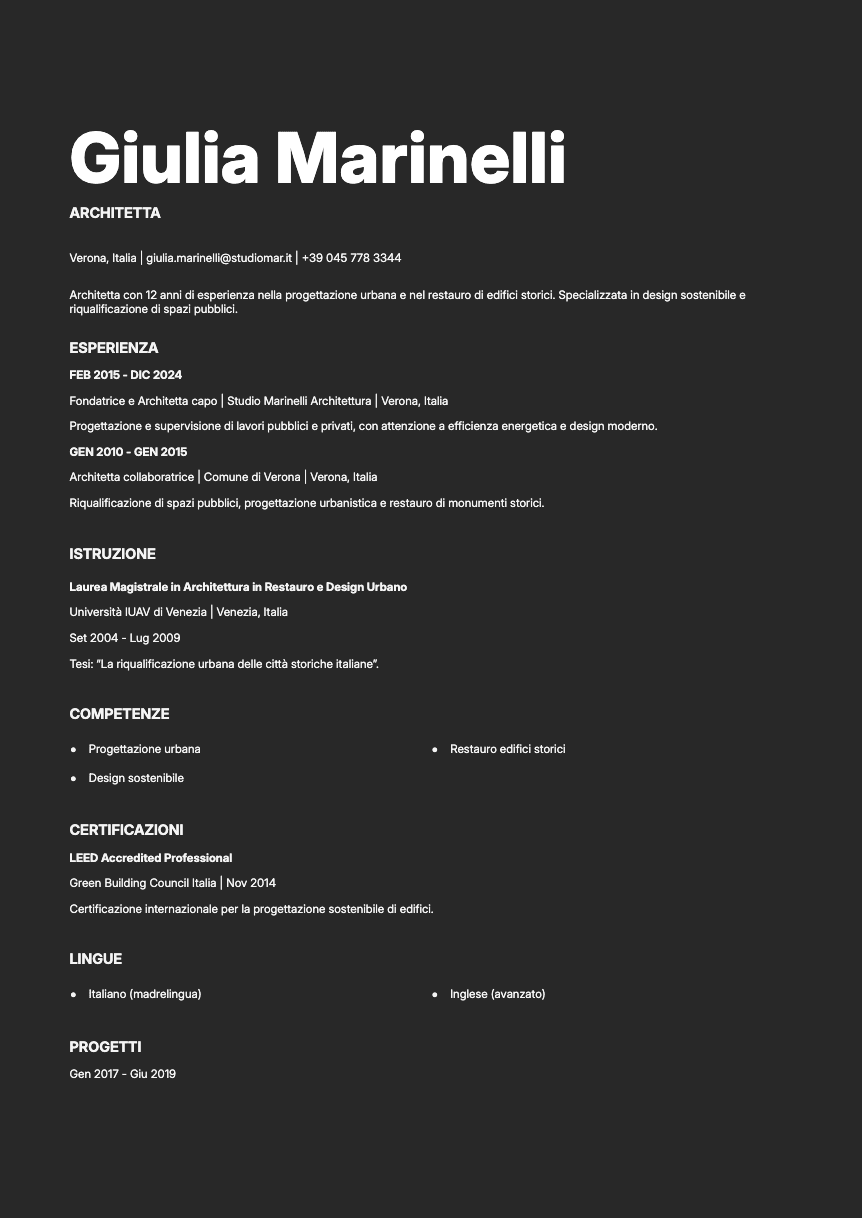 Platinum Resume Template
