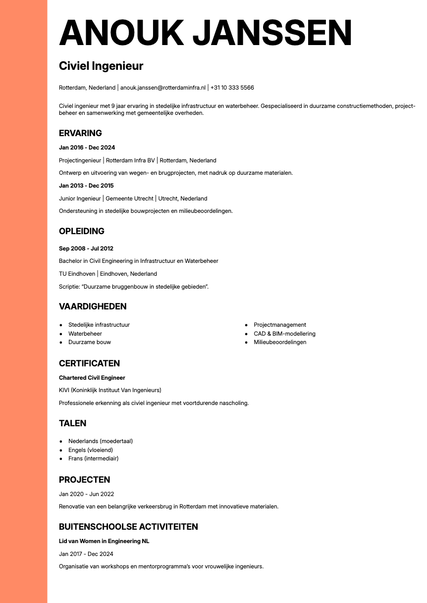Bold Edge Resume Template