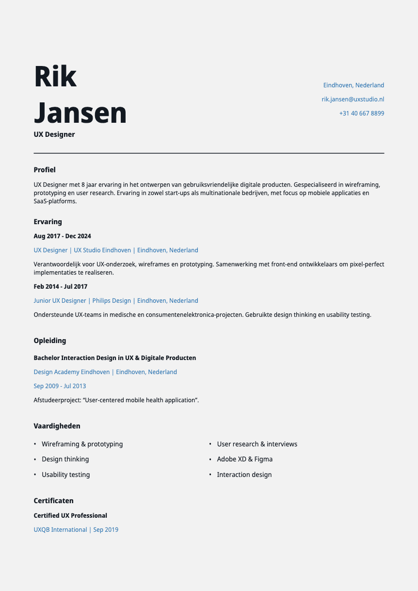 Cobalt Resume Template