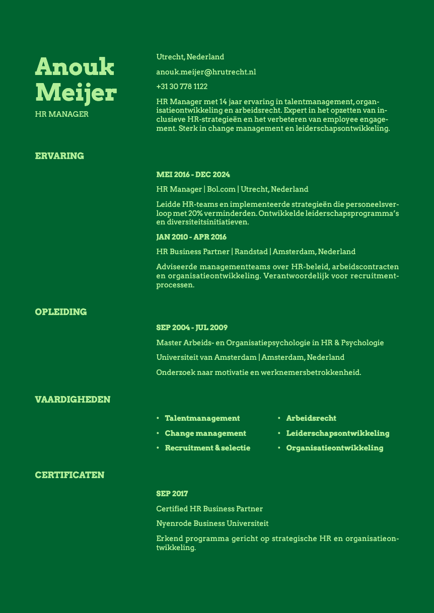 Emerald Resume Template