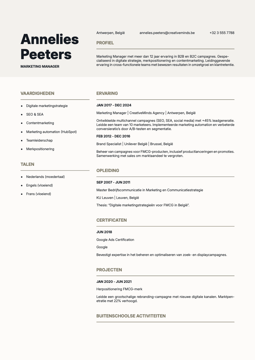 Limestone Resume Template