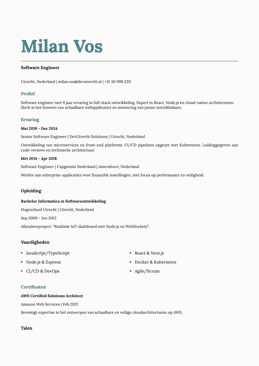 Nickel Resume Template