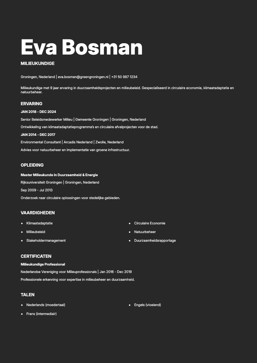 Platinum Resume Template