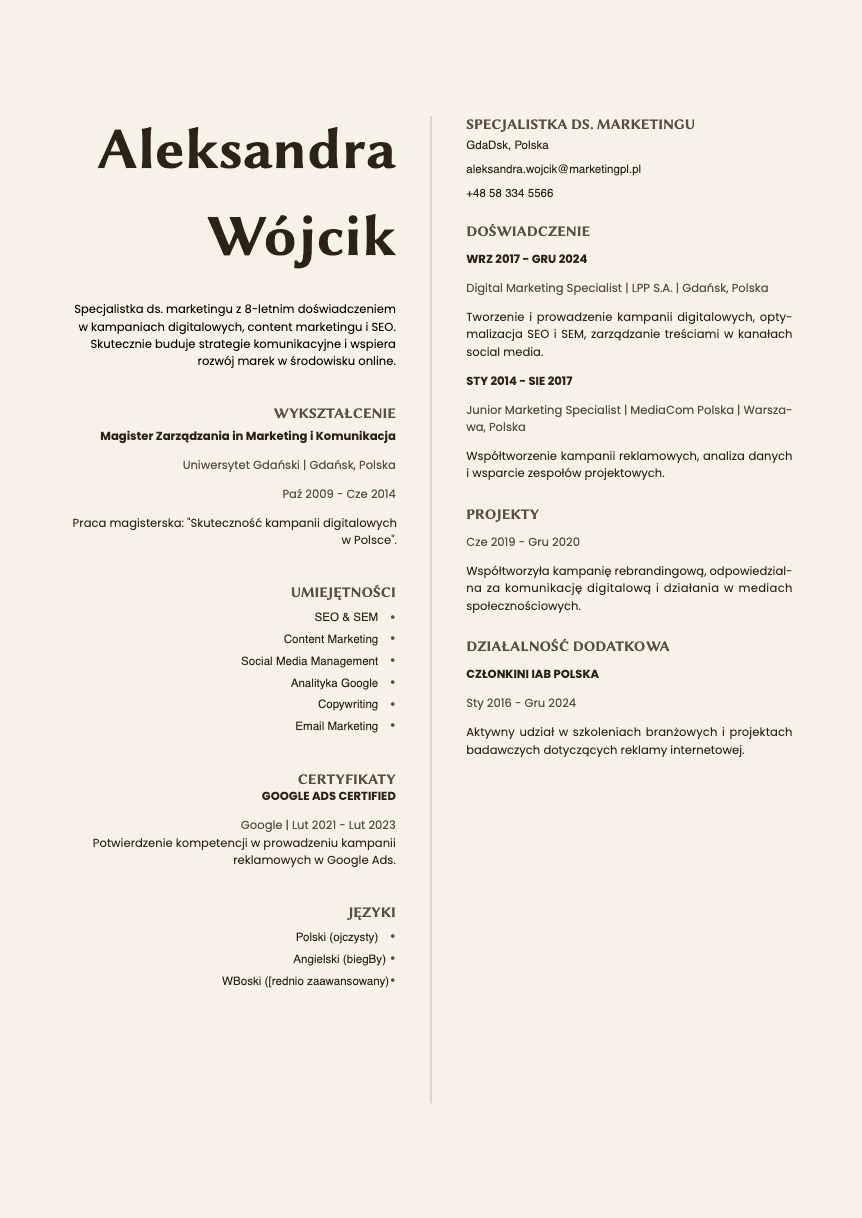 Amber Resume Template