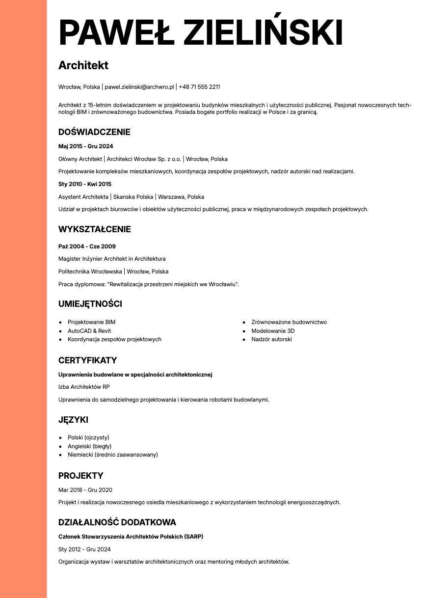 Bold Edge Resume Template