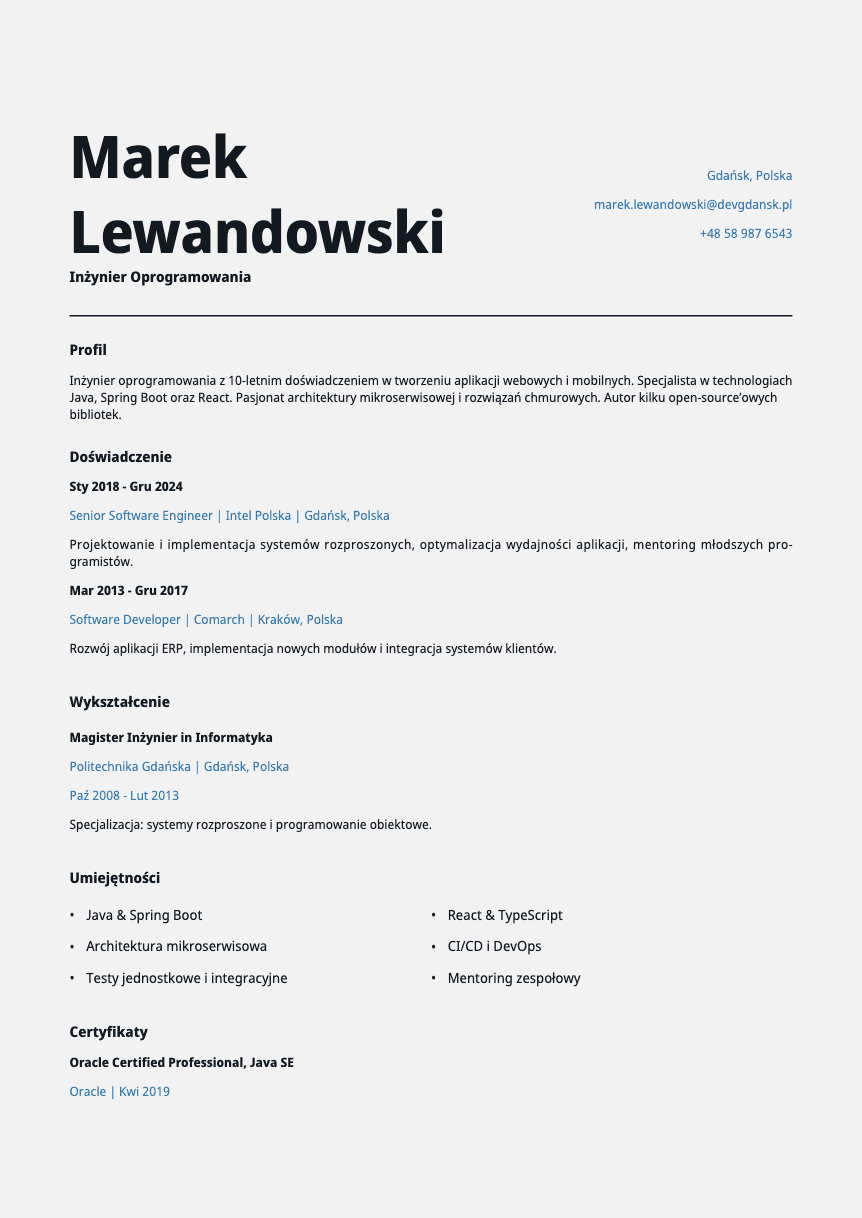 Cobalt Resume Template