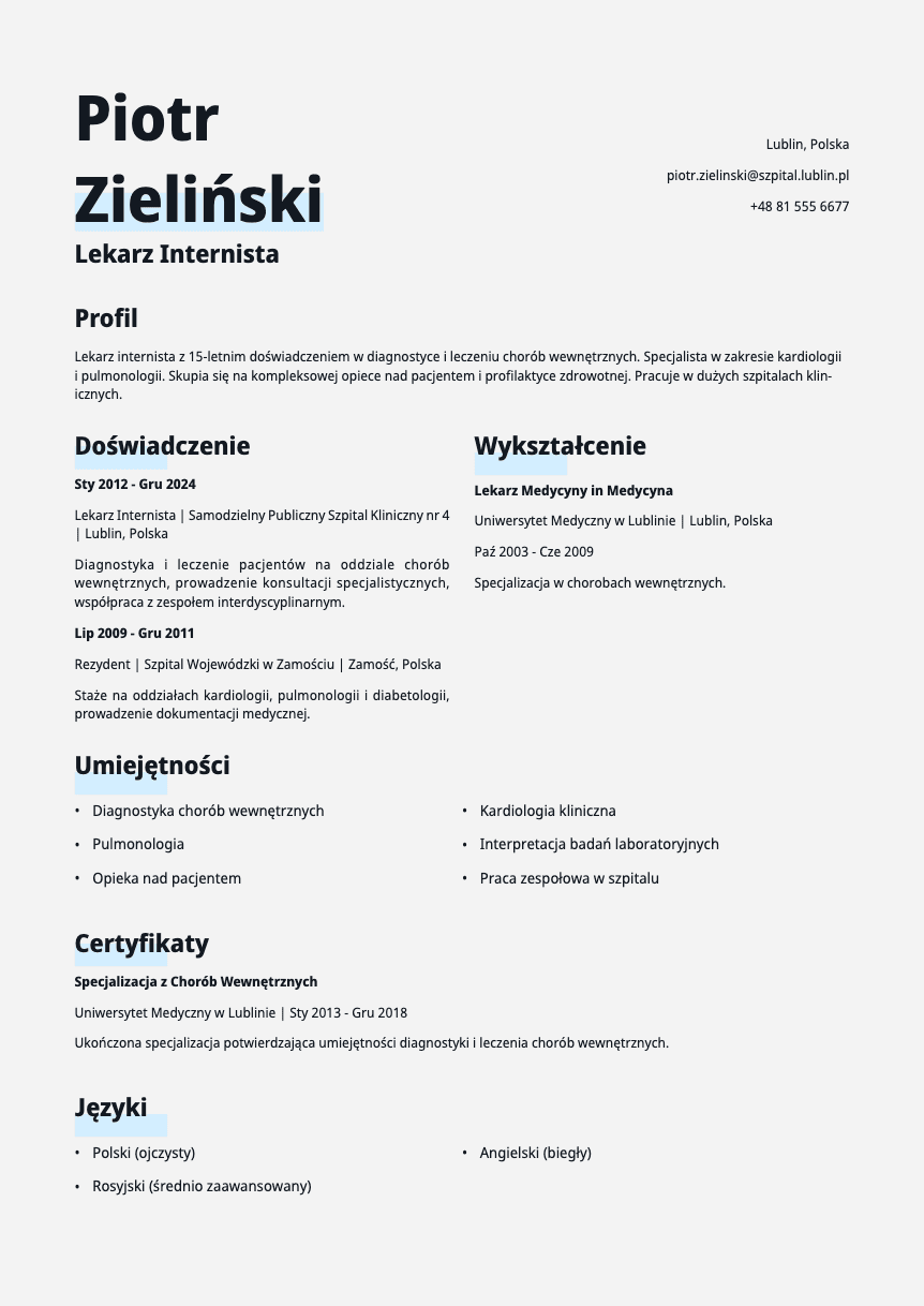 Copper Resume Template
