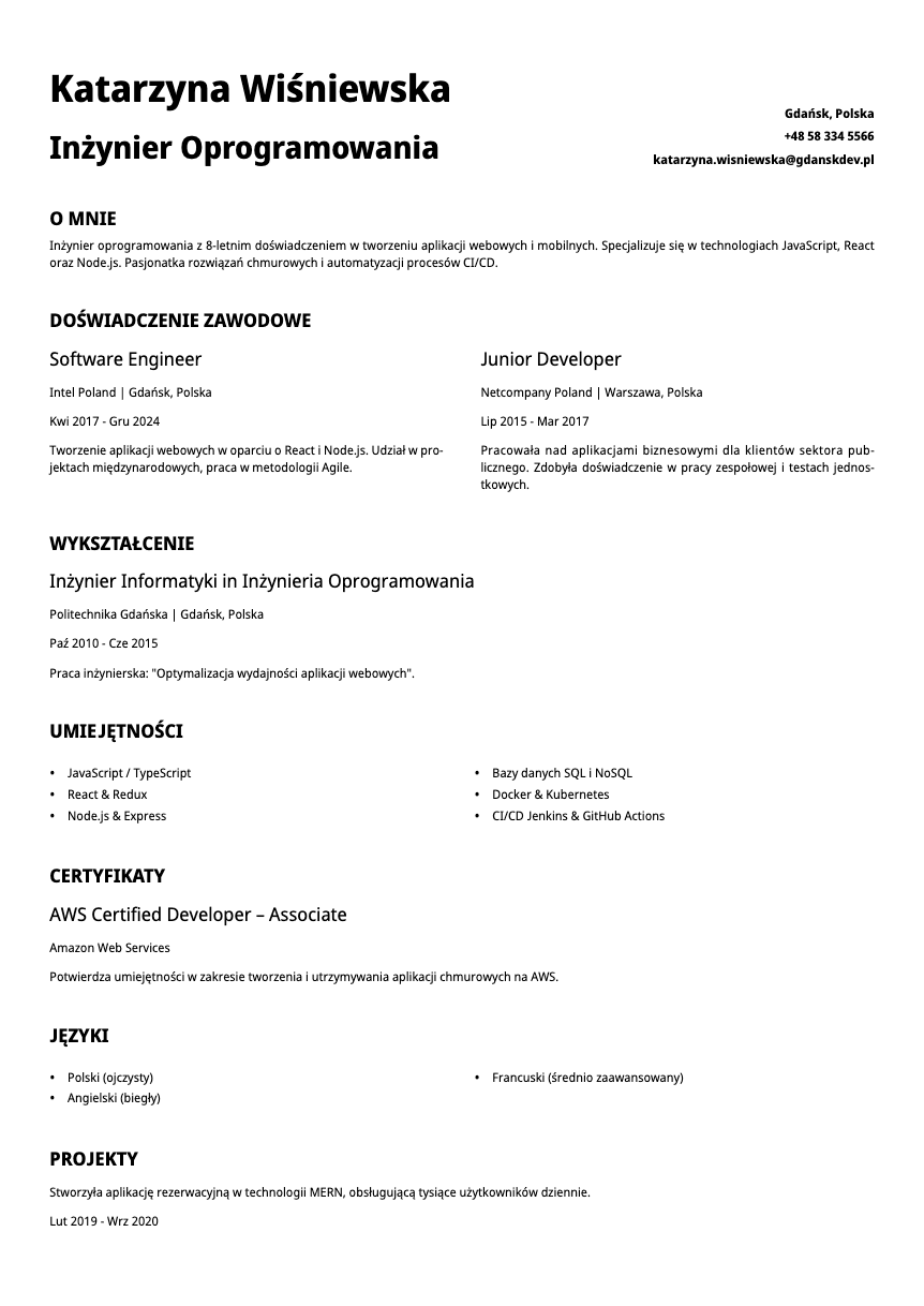 Graphite Resume Template