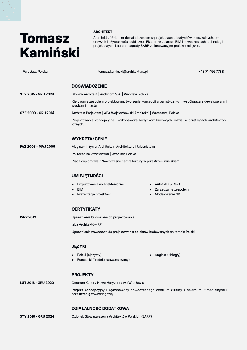 Marble Resume Template