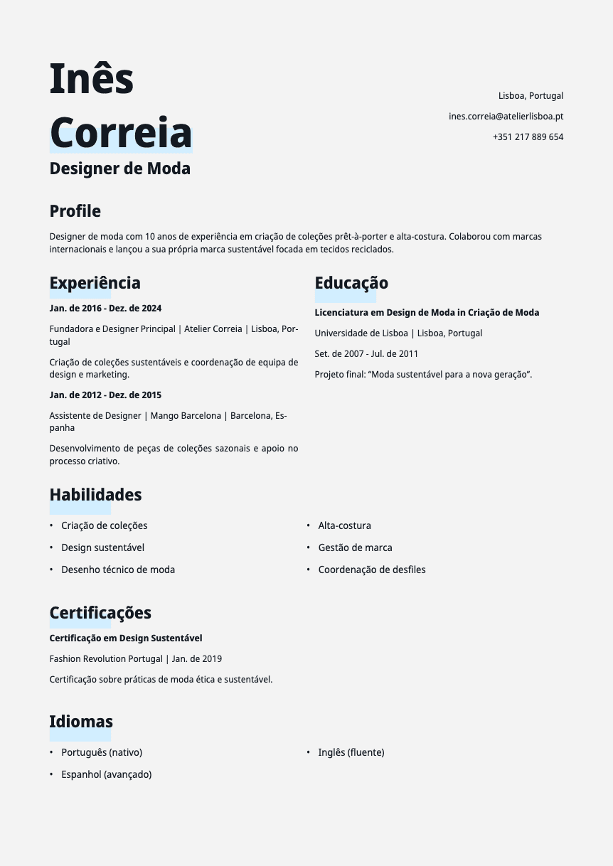 Copper Resume Template