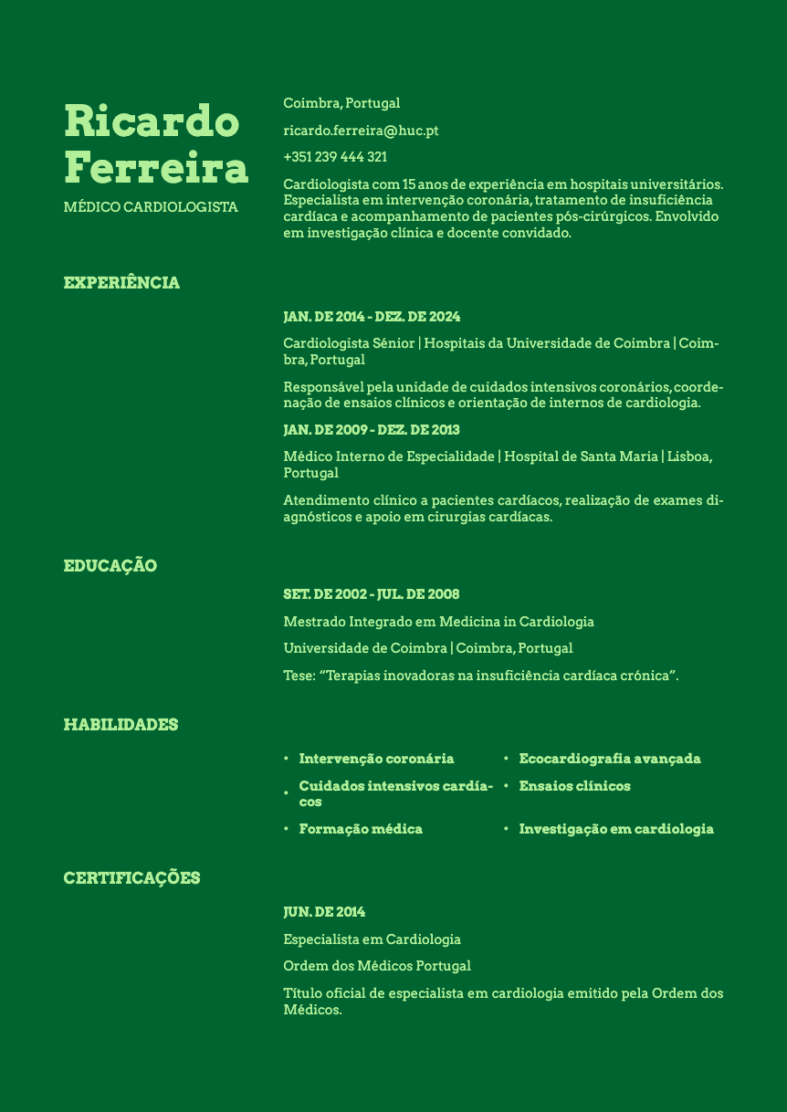 Emerald Resume Template