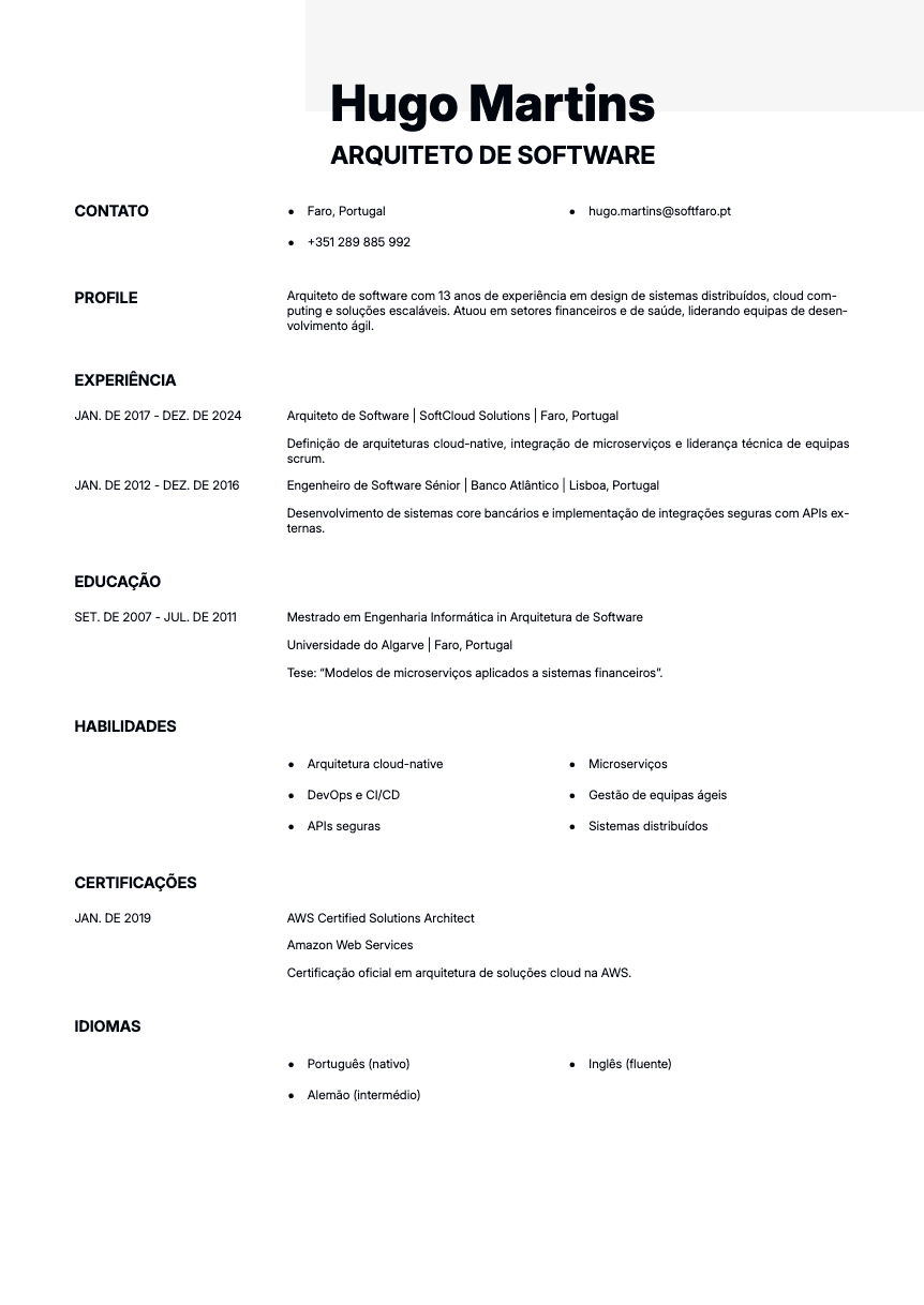 Ivory Resume Template