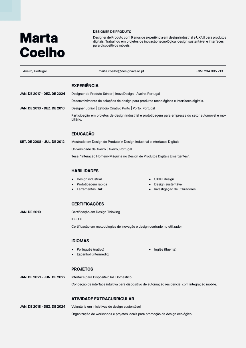 Marble Resume Template