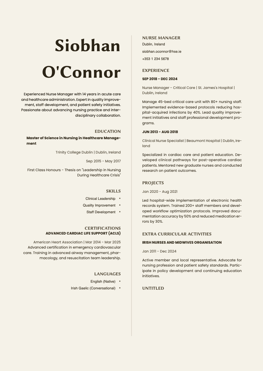 Amber - Resume template Amber - Resume and CV template preview, professional ATS-friendly design