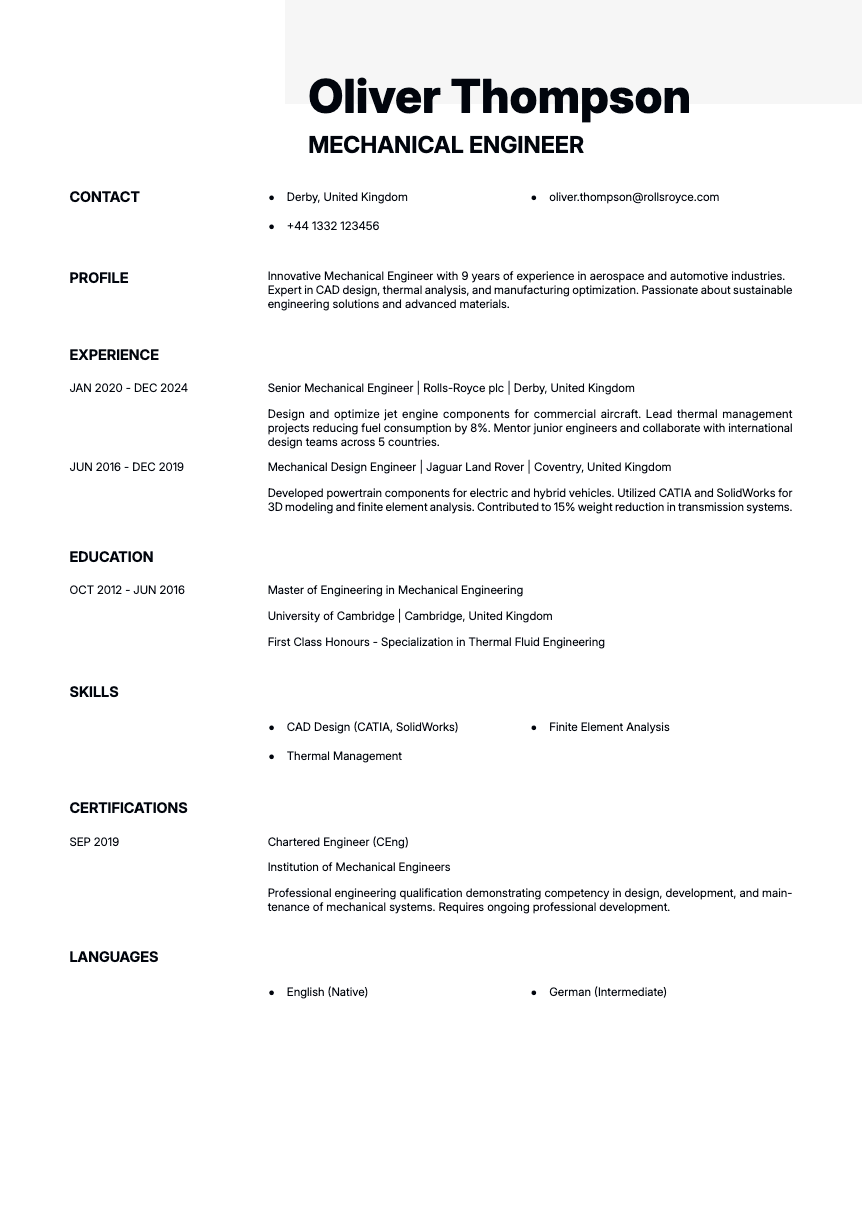 Ivory - Resume template Ivory - Resume and CV template preview, professional ATS-friendly design